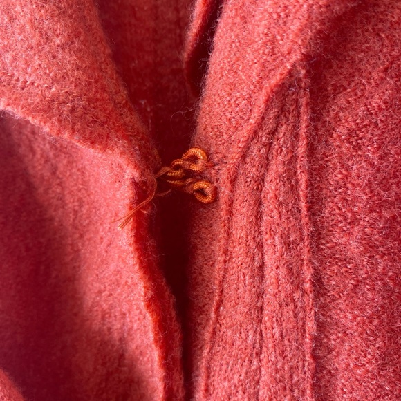 Burnt orange/persimmon color wrap sweater - Picture 3 of 5
